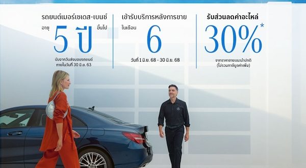 เมอร์เซเดส-เบนซ์ ต้อนรับกลางปีด้วยส่วนลดค่าอะไหล่30%* กับแคมเปญ “Shining in June”