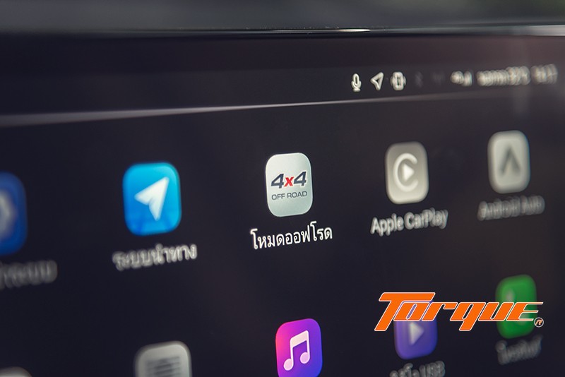 4x4 Off-road Menu – GWM TANK 500 Diesel Black Warrior เมนูโหมดออฟโรด 4x4 บนหน้าจออินโฟเทนเมนต์ของ GWM TANK 500 Diesel Black Warrior 4WD