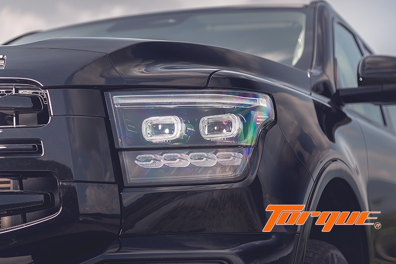 รายละเอียดไฟหน้า LED – GWM TANK 500 Diesel Black Warrior ดีเทลไฟหน้า LED GWM TANK 500 Diesel Black Warrior 4WD 2025