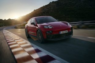 Porsche Macan GTS 2026 ดีไซน์ด้านหน้า สปอร์ตโฉบเฉี่ยว พร้อมไฟหน้า Matrix LED แบบรมดำ
