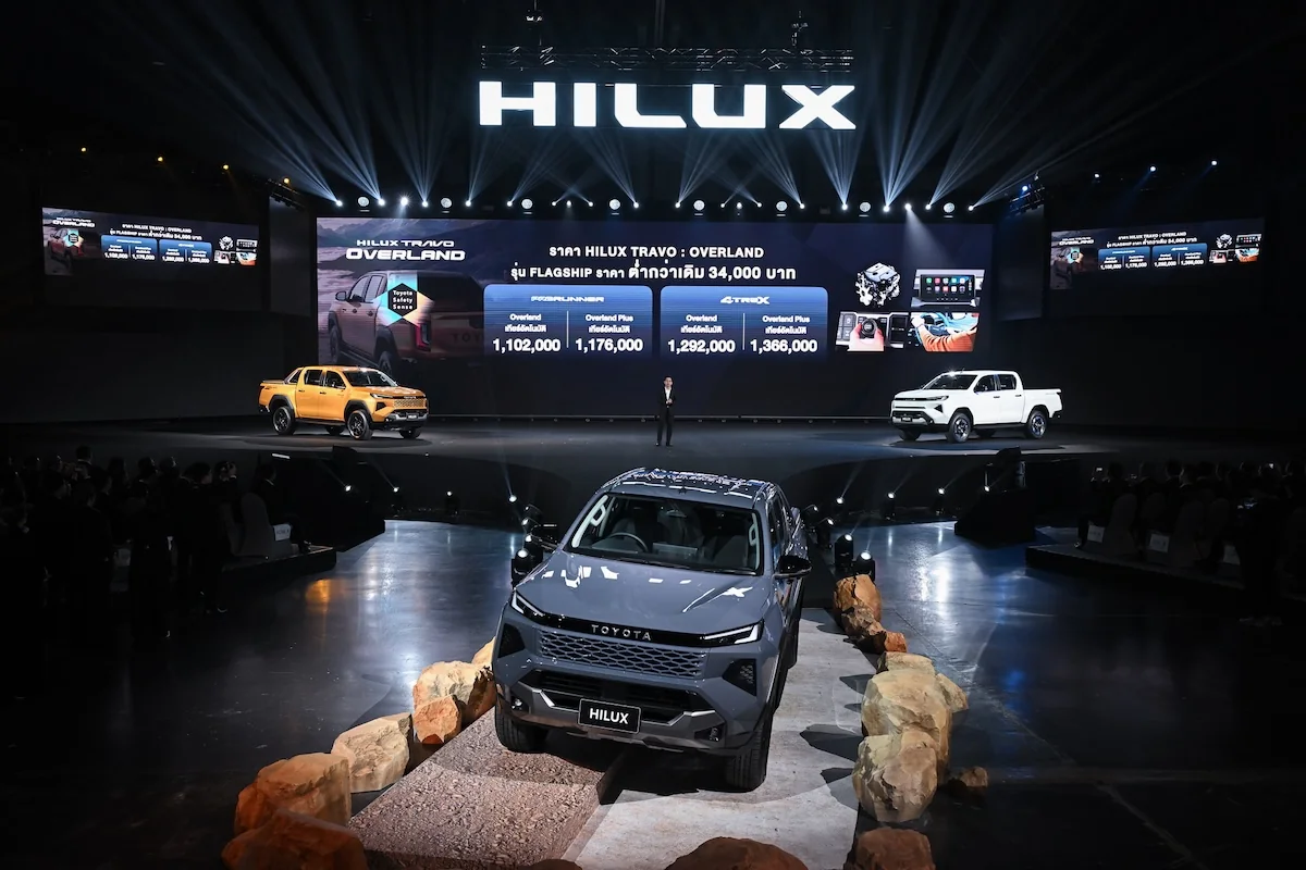 เวทีเปิดตัว Toyota Hilux Travo สะท้อนภาพผู้นำตลาดรถกระบะ บรรยากาศงานเปิดตัว Toyota Hilux Travo พร้อมไลน์อัพรถกระบะบนเวที