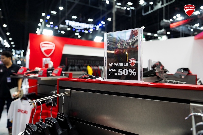 Ducati Apparel Sale ในงาน Motor Expo 2025 มุมสินค้าดูคาติ Ducati Apparel ลดราคาในงาน Motor Expo 2025