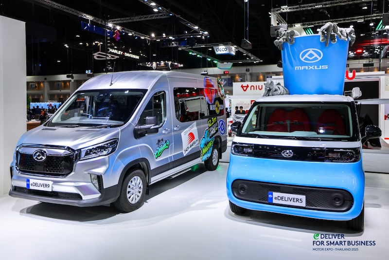 MAXUS eDeliver9 และ eDeliver5 ภายในงาน Motor Expo 2025 รถตู้ไฟฟ้า MAXUS eDeliver9 และ eDeliver5 จัดแสดงในงาน Motor Expo 2025 ที่บูธ SAIC Maxus