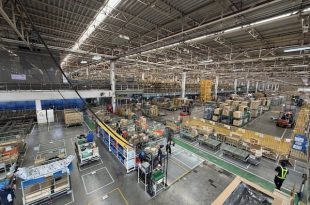 พื้นที่จัดเก็บอะไหล่และการกระจายสินค้าในโรงงานโตโยต้า พร้อมระบบจัดการคลังสินค้า