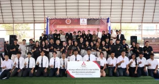 พิธีมอบเครื่องยนต์และชุดส่งกำลังจากมิตซูบิชิ มอเตอร์ส ประเทศไทย ให้แก่วิทยาลัยเทคนิคพระนครศรีอยุธยา พร้อมผู้บริหาร คณาจารย์ และนักศึกษา