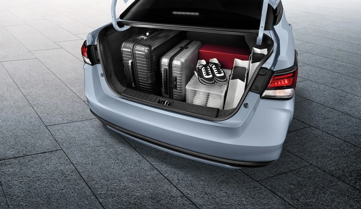 Nissan Almera 2026 ห้องเก็บสัมภาระกว้าง ใช้งานสะดวก พื้นที่เก็บสัมภาระด้านท้าย นิสสัน อัลเมร่า 2026 กว้างขวาง รองรับการใช้งานจริง