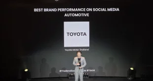 โตโยต้า มอเตอร์ ประเทศไทย รับรางวัล BEST BRAND PERFORMANCE ON SOCIAL MEDIA จากงาน THAILAND SOCIAL AWARDS ครั้งที่ 14