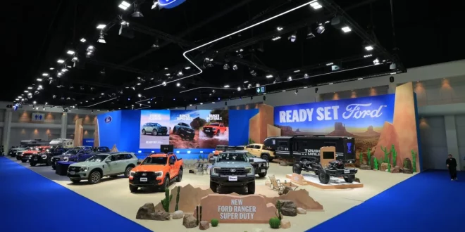บูธ Ford ในงาน Motor Show 2026 จัดแสดง Ranger Super Duty, Ranger Wildtrak-X และ Everest รุ่นใหม่