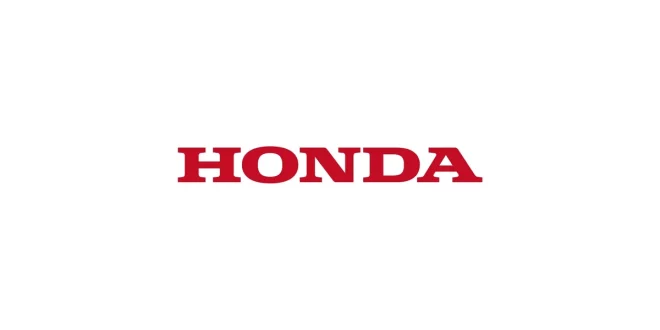 โลโก้ Honda Corporate สีแดงบนพื้นหลังสีอ่อน