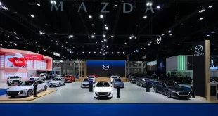 ภาพรวมบูธ Mazda ในงาน Motor Show 2026 พร้อมรถยนต์หลายรุ่นจัดแสดงเต็มพื้นที่
