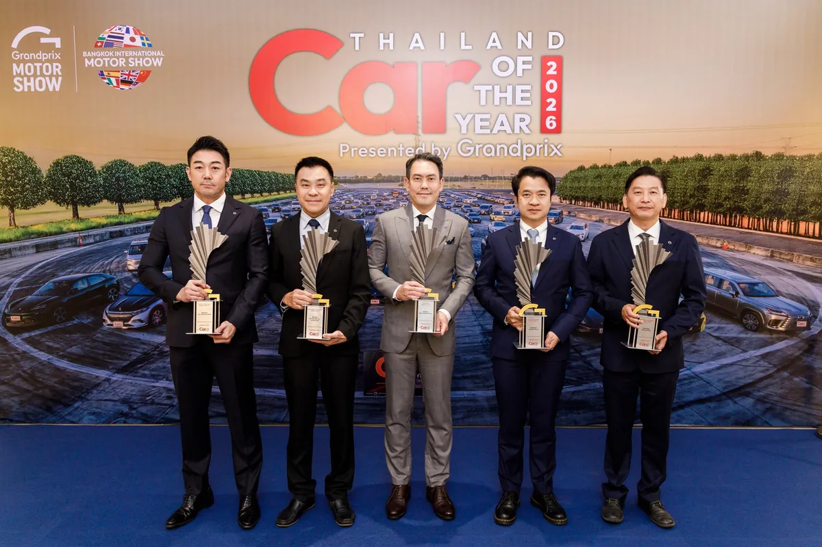 Mazda คว้า 5 รางวัล Thailand Car of the Year 2026 ผู้บริหาร Mazda Sales Thailand รับรางวัล Thailand Car of the Year 2026 จาก Grand Prix International