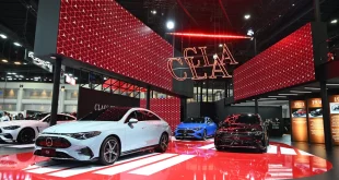 บูธ Mercedes-Benz โซน CLA ในงาน Motor Show 2026 พร้อมรถจัดแสดงหลายคัน