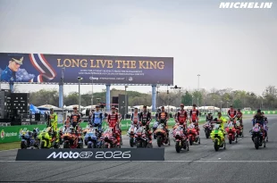 นักแข่ง MotoGP 2026 พร้อมรถแข่งบนกริดสตาร์ทที่สนาม Chang International Circuit บุรีรัมย์