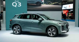 The all-new Audi Q3 SUV มุมด้านข้างในงาน Motor Show 2026