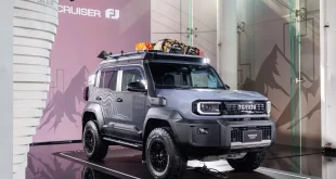 Text: Toyota Land Cruiser FJ 2026 สี Smoky Blue มุมหน้าสามส่วน