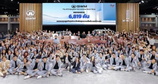 ภาพหมู่ทีมงาน GWM Thailand ฉลองความสำเร็จยอดจองในงาน Motor Show 2026