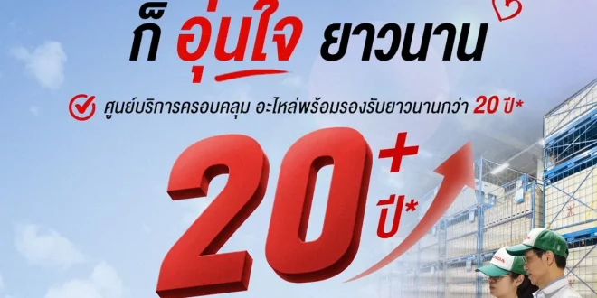 ฮอนด้าตอกย้ำความมั่นใจลูกค้าด้วยบริการหลังการขายและอะไหล่รองรับยาวนานกว่า 20 ปี