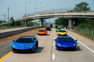 คาราวาน Lamborghini Club Thailand ขับรถลัมโบร์กินีหลากสีบนเส้นทางสู่อยุธยา