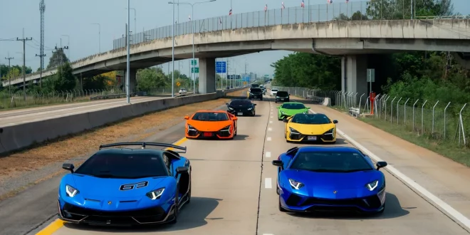 คาราวาน Lamborghini Club Thailand ขับรถลัมโบร์กินีหลากสีบนเส้นทางสู่อยุธยา