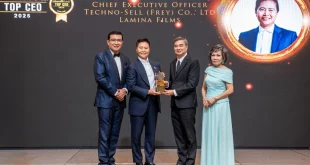 จันทร์นภา สายสมร CEO ลามิน่า รับรางวัล Thailand TOP CEO 2025 บนเวที 2025 Asia CEO Summit & Award Ceremony