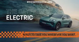 Porsche The New Cayenne Electric ระหว่างการขับขี่บนถนน