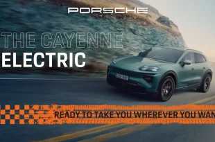 Porsche The New Cayenne Electric ระหว่างการขับขี่บนถนน