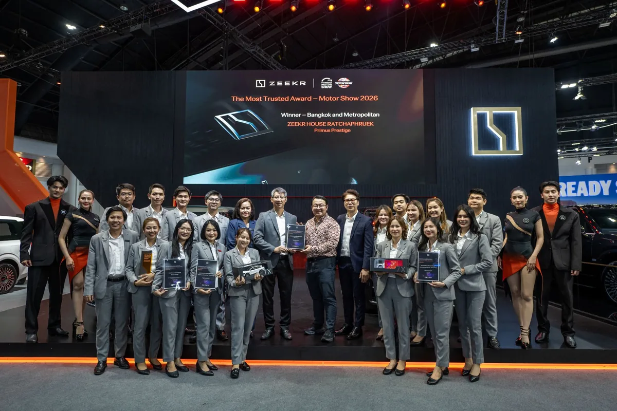 ZEEKR PRIMUS รับรางวัลในงาน Motor Show 2026 ทีมงาน ZEEKR PRIMUS รับรางวัลยอดเยี่ยมในงาน Motor Show 2026