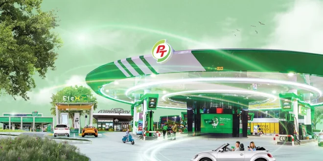 สถานีบริการน้ำมันพีที พร้อมภาพลักษณ์บริการพลังงานและน้ำมันดีเซล B20 สำหรับผู้ใช้รถ
