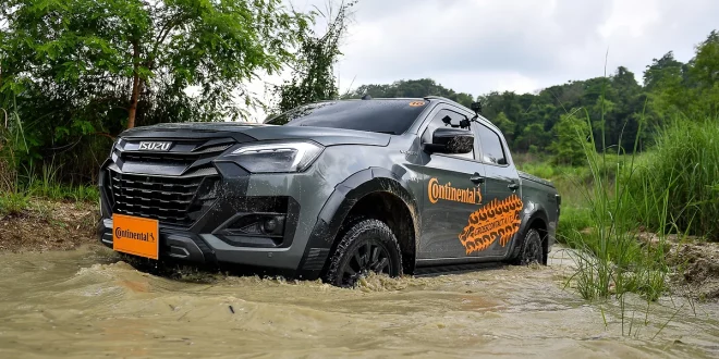 รถ Isuzu ทดสอบยาง Continental CrossContact A/T2 ในเส้นทางโคลน