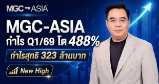 MGC-ASIA กำไรไตรมาส 1 ปี 2569 โต 488 เปอร์เซ็นต์ กำไรสุทธิ 323 ล้านบาท