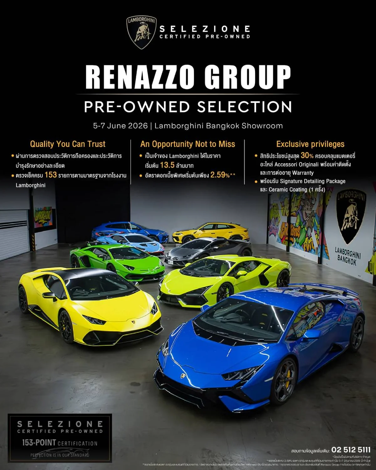 Renazzo Group Pre-owned Selection 2026 รถลัมโบร์กินีมือสองและรถพรีเมียม Renazzo Group Pre-owned Selection 2026 รวม Lamborghini Selezione Certified Pre-owned และรถพรีเมียมมือสอง