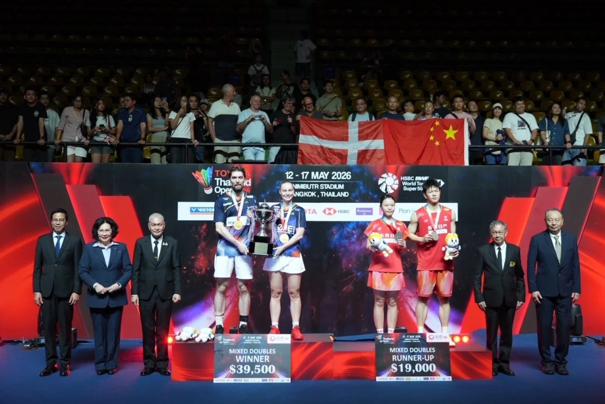 พิธีมอบรางวัล TOYOTA Thailand Open 2026 ประเภทคู่ผสม พิธีมอบรางวัลประเภทคู่ผสม TOYOTA Thailand Open 2026