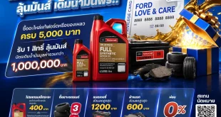 โปรโมชั่นบริการหลังการขาย Ford ช่วงหน้าฝน 2569 ลุ้นบัตรเติมน้ำมันรวมกว่า 1 ล้านบาท