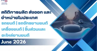ปกสถิติการผลิต ส่งออก และจำหน่ายยานยนต์ เครื่องยนต์ ชิ้นส่วน และอะไหล่ของประเทศไทย ประจำเดือนมิถุนายน 2569
