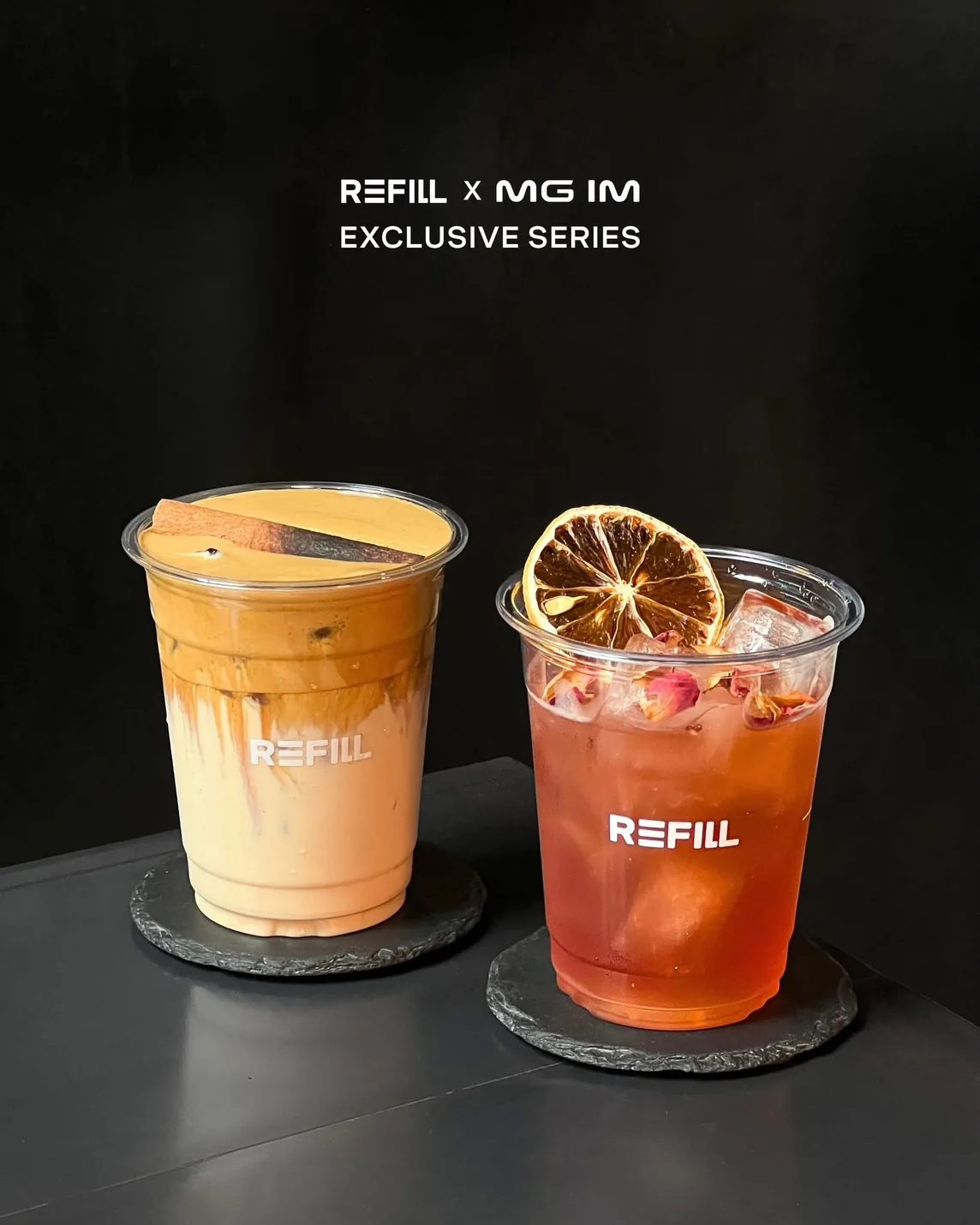 REFILL x MG IM Exclusive Series เครื่องดื่ม REFILL COFFEE สองเมนูในชุด REFILL x MG IM Exclusive Series