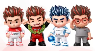 ตัวละครมิตซูรุ 4 คาแรกเตอร์ของ Mitsubishi Motors Thailand ได้แก่ Master, Motorsport, HEV และ AFS