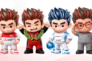 ตัวละครมิตซูรุ 4 คาแรกเตอร์ของ Mitsubishi Motors Thailand ได้แก่ Master, Motorsport, HEV และ AFS