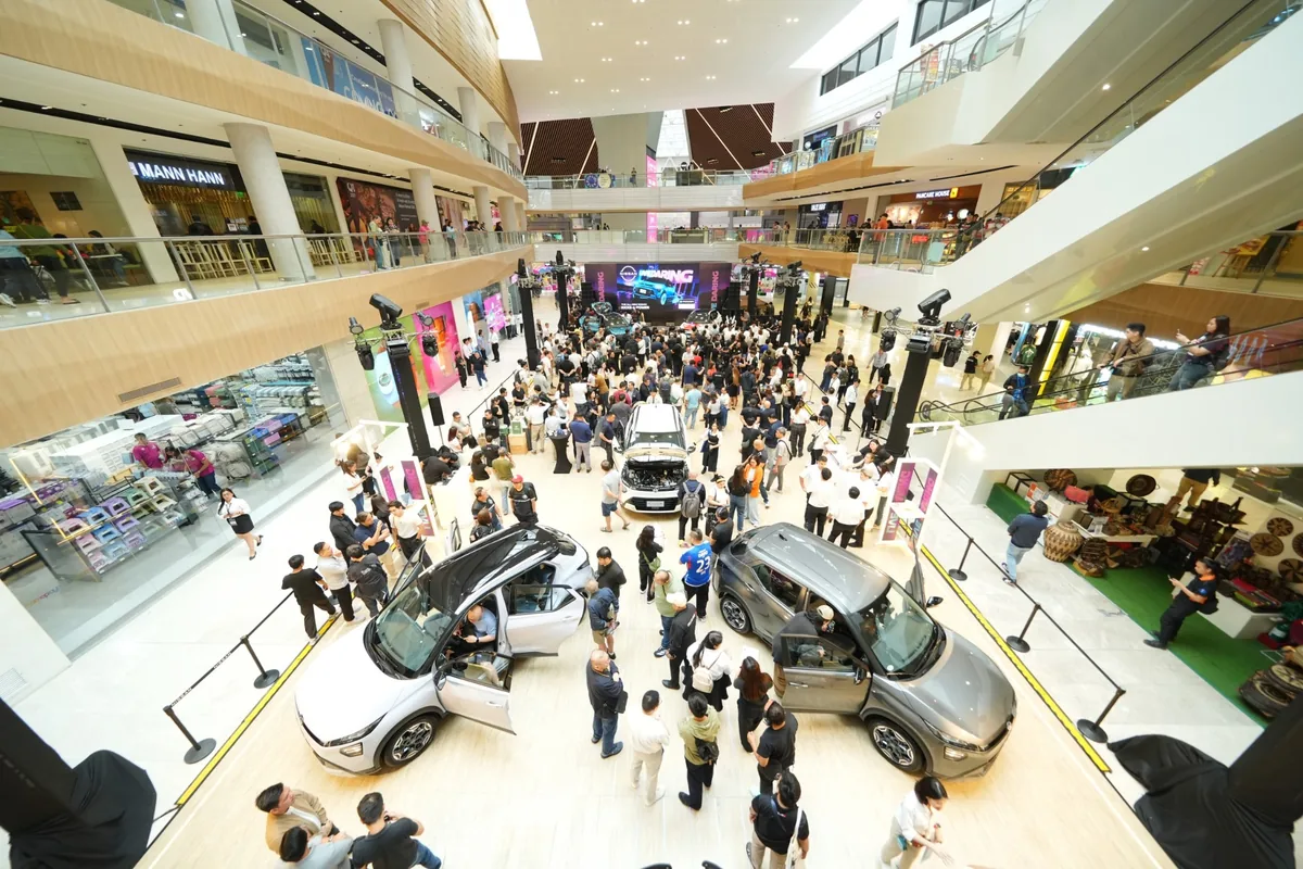 บรรยากาศงาน Nissan Kicks e-POWER ที่ฟิลิปปินส์ บรรยากาศกิจกรรม Nissan Kicks e-POWER ที่ประเทศฟิลิปปินส์ มองจากมุมสูงพร้อมรถและผู้เข้าร่วมงาน
