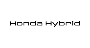 โลโก้ Honda Hybrid สีดำบนพื้นหลังสีขาว สำหรับระบบไฮบริดเจเนอเรชันใหม่ของฮอนด้า