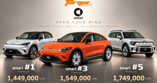 smart #1 สีเงิน smart #3 สีส้ม และ smart #5 สีเงิน พร้อมราคาจำหน่ายในประเทศไทย 1,449,000 บาท 1,549,000 บาท และ 1,749,000 บาท